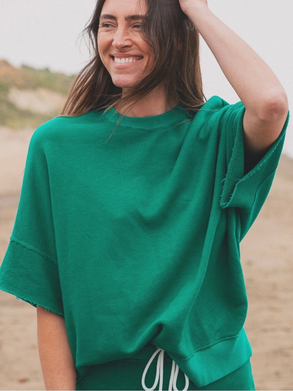 Electric & Rose Emerald Green Relaxed Short-Sleeve Sweatshirt